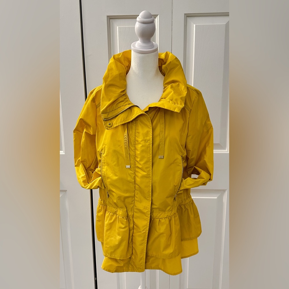 Pennyblack light raincoat with ruffled neck and ruching